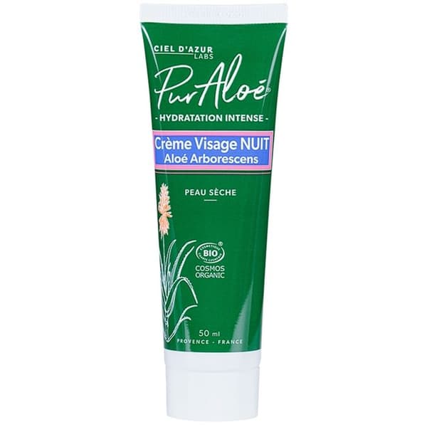 Pure Aloe Intense Hydration Night Cream Dry Skin Organic 50ml