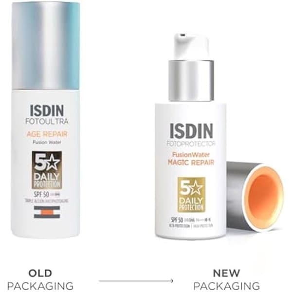 ISDIN FotoUltra Age Repair Fusion Water SPF50 Vattenbaserat ansiktssolskydd, vanilj, 50 ml