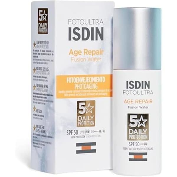 ISDIN FotoUltra Age Repair Fusion Water SPF50 Vattenbaserat ansiktssolskydd, vanilj, 50 ml