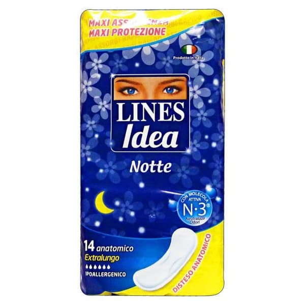 LINES Night Ideas X 14 Pc Extra-Lång. - Salvaslipabsorbenter