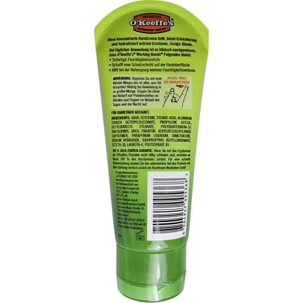 Handkräm - O'Keeffe's - Working Hands - 85 g - Doftfri - Intensiv återfuktning