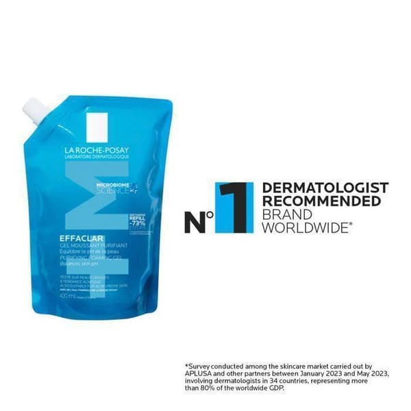 La Roche-Posay - Skumgel Effaclar - 400ml - Fet hud - Akne - Påfyllning