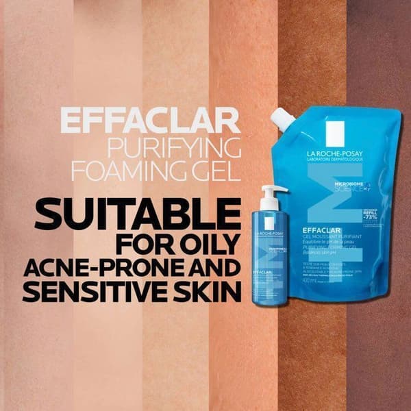 La Roche-Posay - Skumgel Effaclar - 400ml - Fet hud - Akne - Påfyllning