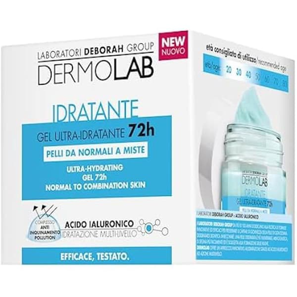 72H Ultra-Hydrating Gel - DERMOLAB - För normal och kombinerad hud - Hyaluronsyror och DH Hydra