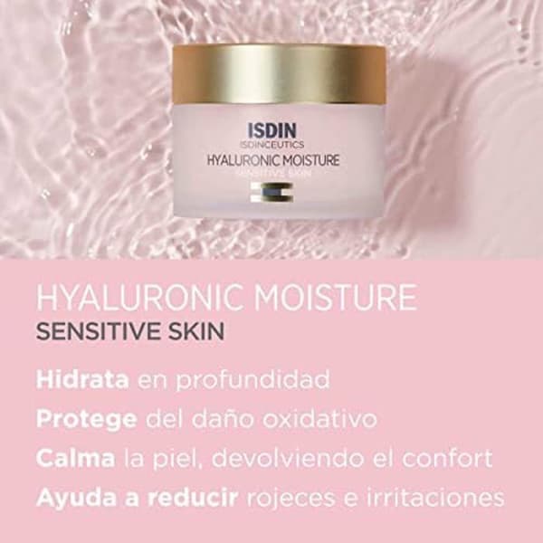 ISDIN Isdinceutics Hyaluronic moisture Känslig hud (50ml) | Lätt ansiktskräm baserad på hyaluronsyra för huden