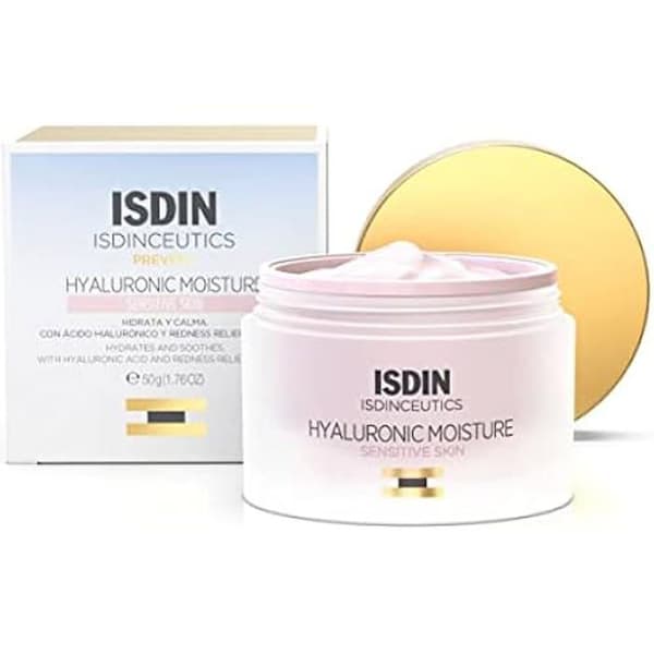 ISDIN Isdinceutics Hyaluronic moisture Känslig hud (50ml) | Lätt ansiktskräm baserad på hyaluronsyra för huden