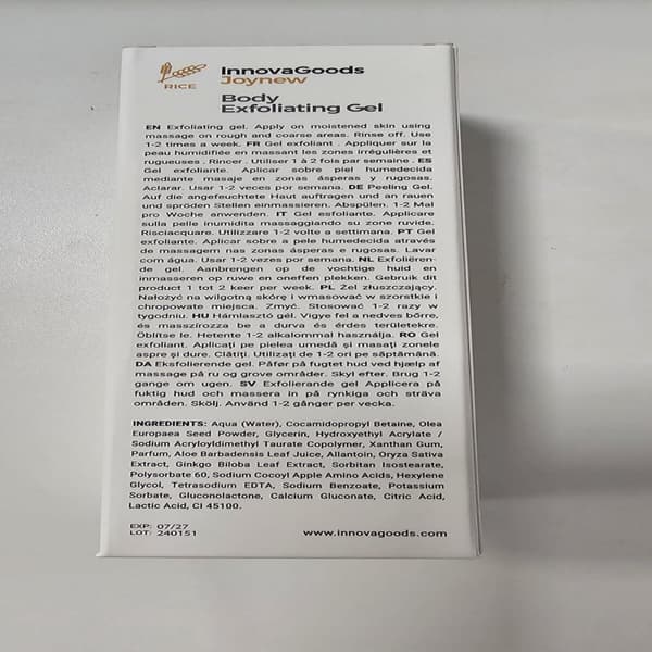 Kuoriva vartalogeeli Rice Joynew InnovaGoods 200 ml
