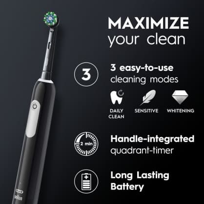 Elektrisk tandbørste, D305.513.3 Pro Series 1 Black Cross Action, Oral-B