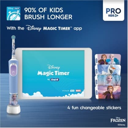 Elektrisk tandbørste D103.413.2K Vitality PRO Kids 3+ Frossen, Oral-B