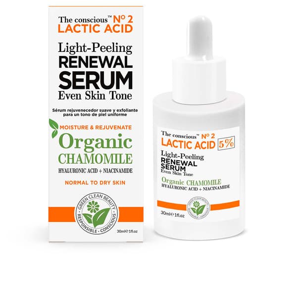 THE CONSCIOUS™ Organic LACTIC ACID LIGHTENING EXFOLIATING SERUM Organic CAMOMILE 30 ml