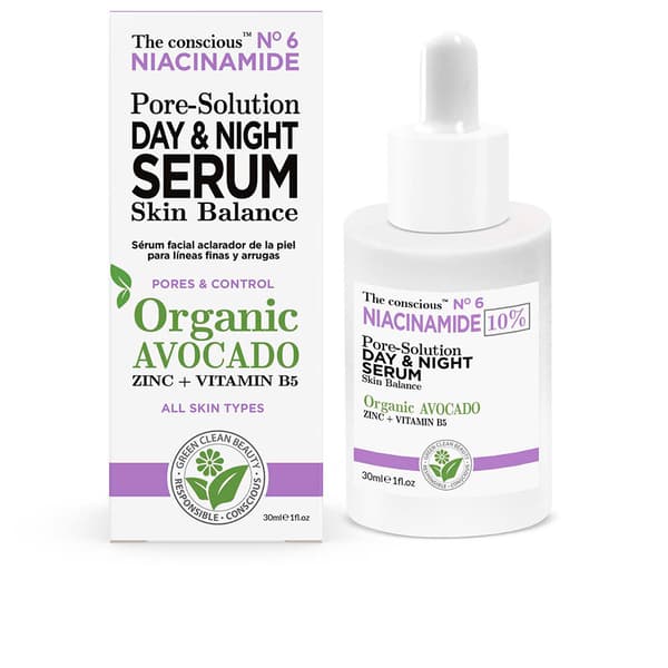 THE CONSCIOUS™ NIACINAMIDE pore serum day and night organic avocado 30 ml