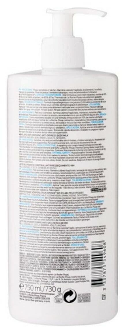 Lait corporel hydratant Lipikar La Roche Posay (750 ml)