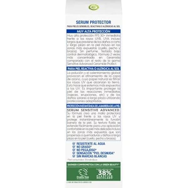 Kroppsserum - GARNIER - SENSITIVE ADVANCED - SPF50+ - 125 ml - Parabenfri