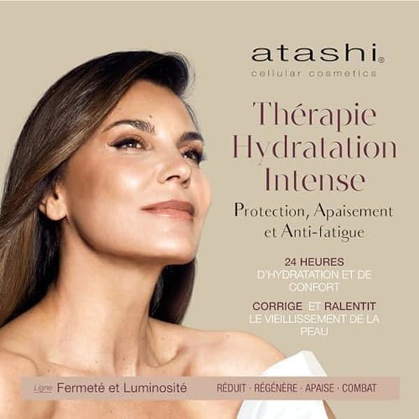 Fuktgivande kräm - ATASHI - Intensiv hydreringsterapi - Hyaluronsyra - Lugnar rodnad - 50 ml
