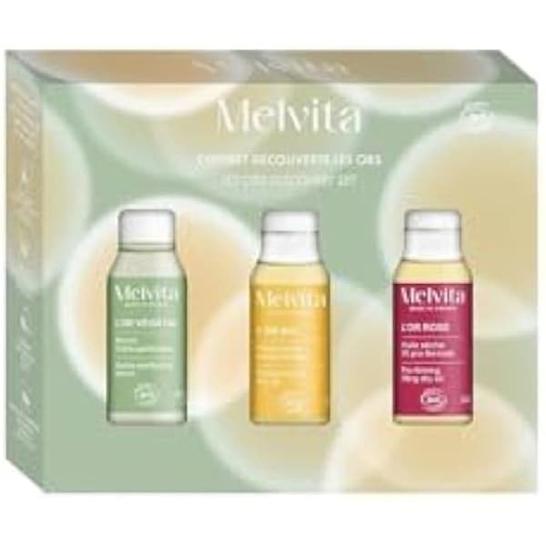 Behandlingsset - MELVITA - Les Ors - Trio av värdefulla oljor - Återfuktning - Ekologiskt ansvarsfullt