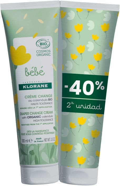 Klorane Bébé Bio diaper cream pack 2 x 100 ml