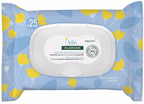 Klorane Bébé toallitas limpiadoras suaves 25 u