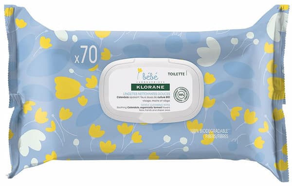 Klorane Bébé toallitas limpiadoras suaves 70 u