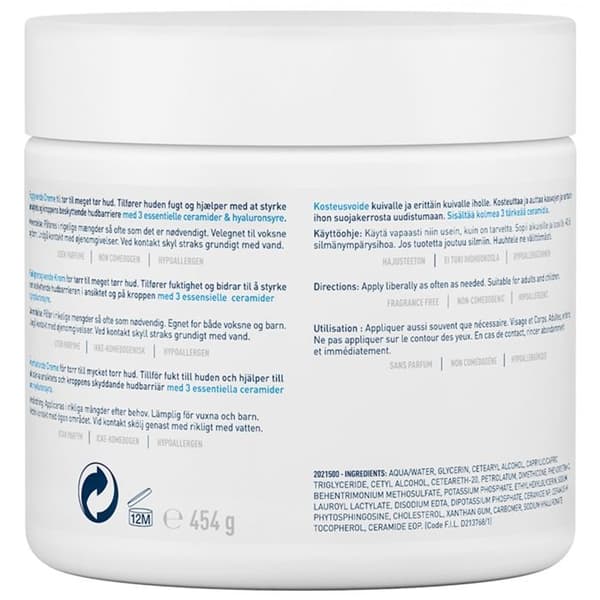 Fuktgivande balsam - CeraVe - 454g - Torr till mycket torr hud - Doftfri - Icke-komedogen