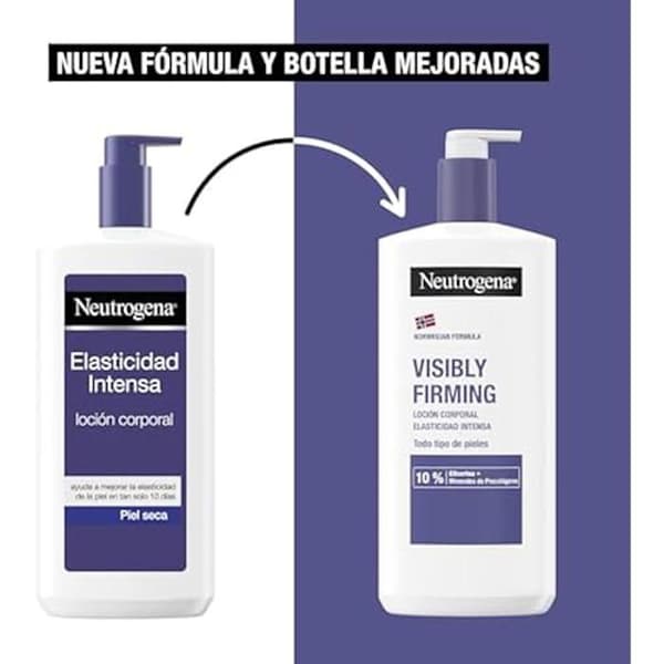 Lotion - NEUTROGENA - SYNLIGT STYRANDE - Förpackning med 2 x 750ml - Intensiv elasticitet - Parabenfri