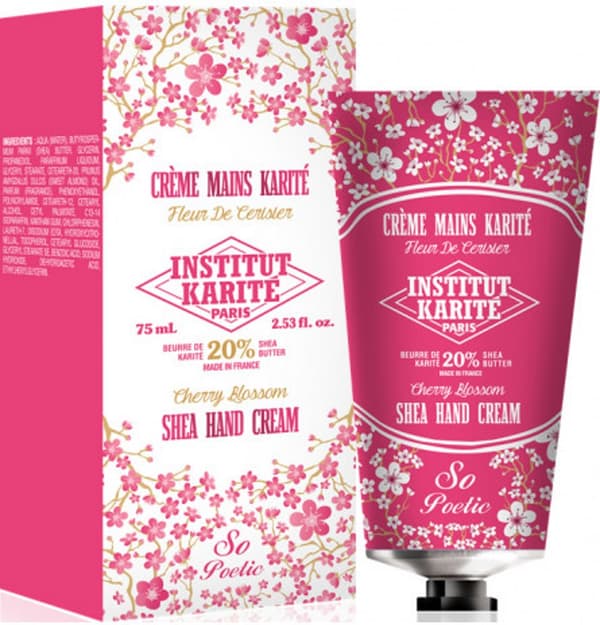 Institut Karite Cherry Blossom hand cream with mango butter, 75 ml