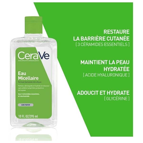 Micellärt vatten - Cerave - 295ml - Fuktgivande - Parfymfri - Känslig hud