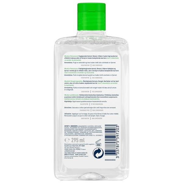 Micellärt vatten - Cerave - 295ml - Fuktgivande - Parfymfri - Känslig hud