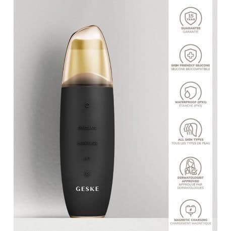 GESKE MICROCURRENT SKIN SCRUBBER &amp; BLACKHEAD REMOVER LIMPIADOR 9 I 1 SVART GULD