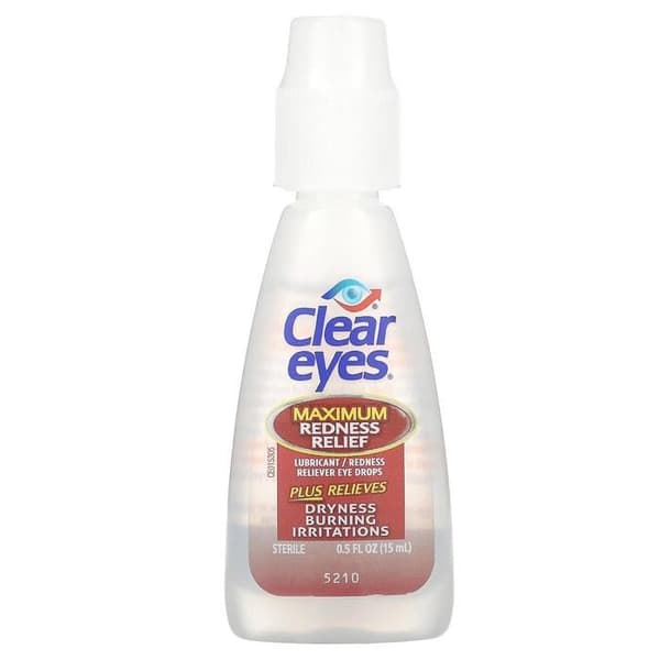 Ögondroppar - Clear Eyes - Maximal avsvällande medel - 15 ml - Hypoallergena - Vätska