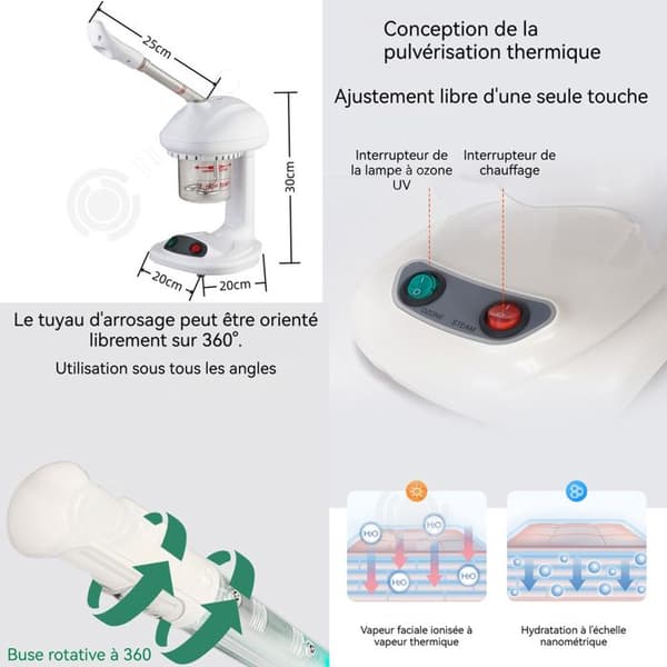 INN Facial Steamer 26x22x33cm Nano Fuktgivande ansiktsenhet Skönhetsluftfuktare Humidificateu