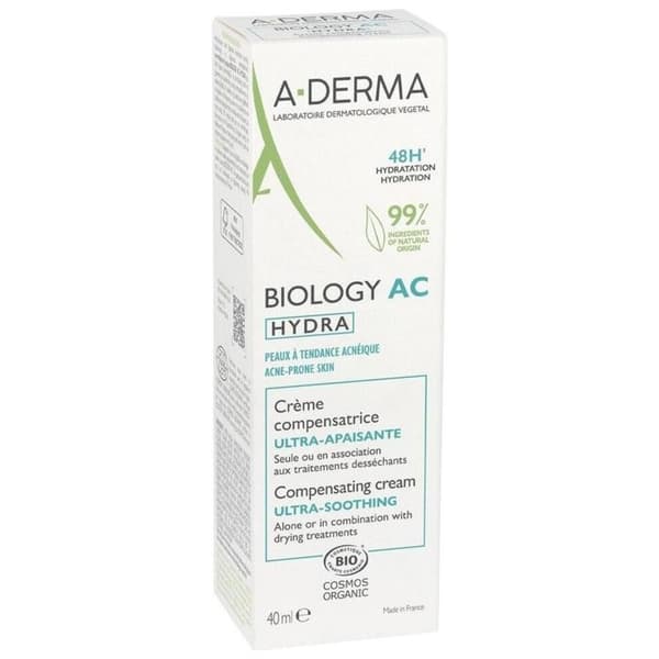 Crème - A-DERMA - Biology AC - 40ml - Vegansk - Fet aknebenägen hud