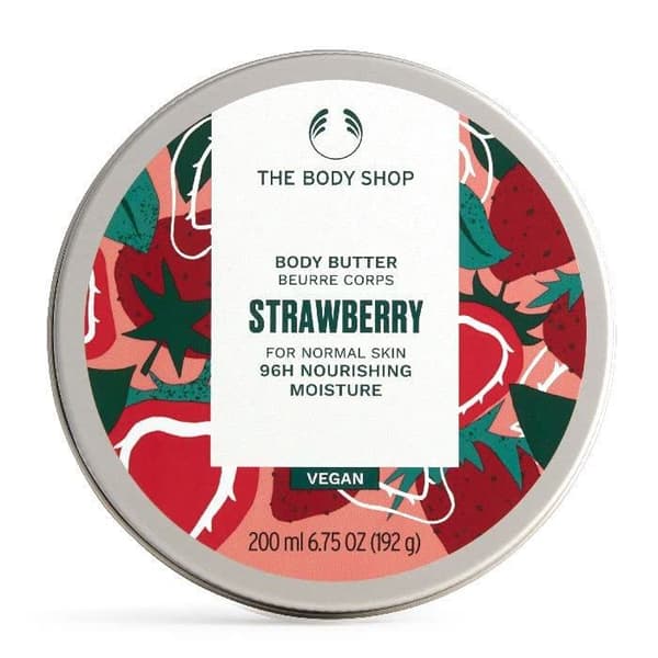 The Body Shop Jordgubbskroppssmör - Närande &amp; Fuktgivande Hudvård för Normal Hy - Vegansk - 675 oz