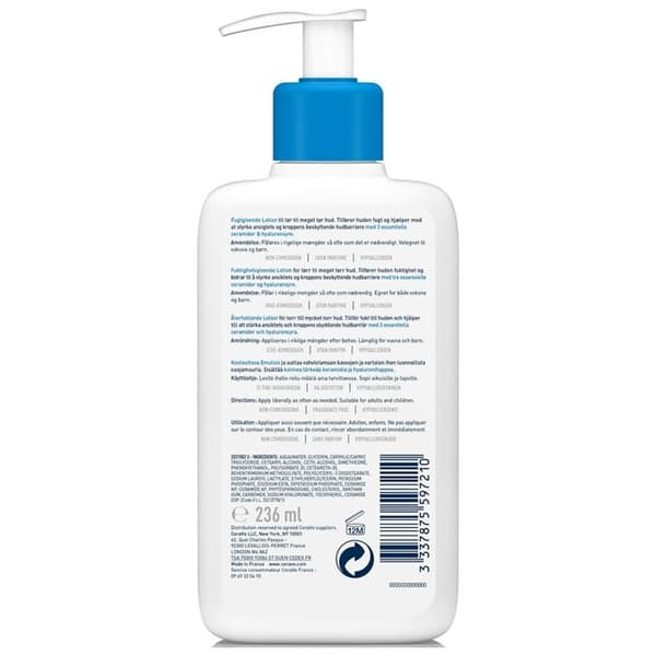 Moisturizing Milk - Cerave - 236ml - Doftfri - Lätt konsistens - Känslig hud