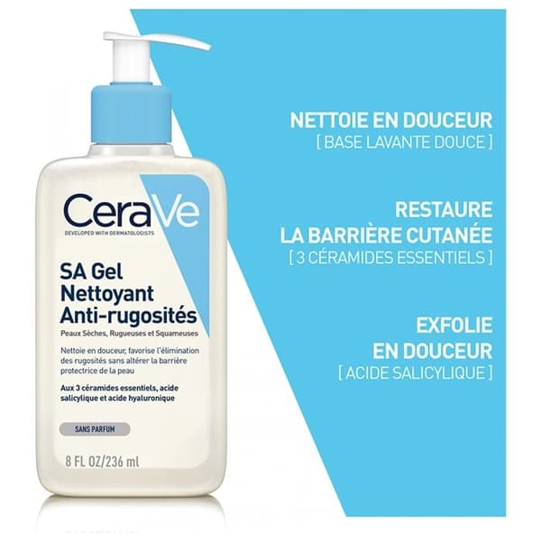 Ansiktsrengöringsgel - Cerave - SA Anti-Roughness - 236ml - Salicylsyra - Torr hud