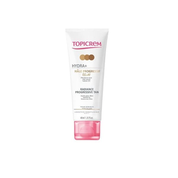 Kräm - Topicrem - Hydra+ Gradual Tan Radiance - 40ml - Hypoallergen - Känslig hud