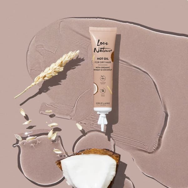 Oriflame Love Nature Het olja med ekologiskt vete och kokos för torrt hår 15 ml