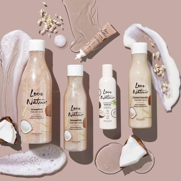 Oriflame Love Nature Het olja med ekologiskt vete och kokos för torrt hår 15 ml
