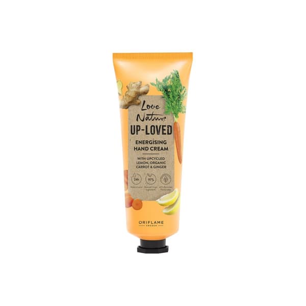 Oriflame Love Nature Up-Loved Energigivande Handkräm med återvunnen citron, ekologisk morot och ingefära 75ml