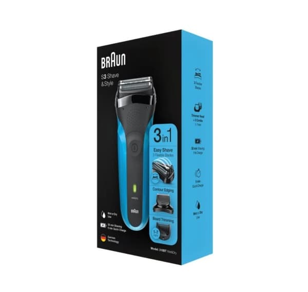 Braun, Shaver med Trimmer, Shave&Style 310BT