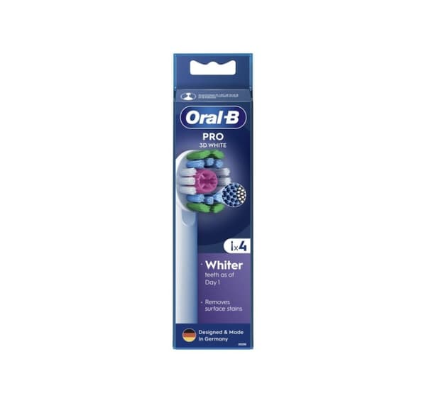 Oral-B, Udskiftelige tandbørstehoveder, EB18-4 3D White Pro