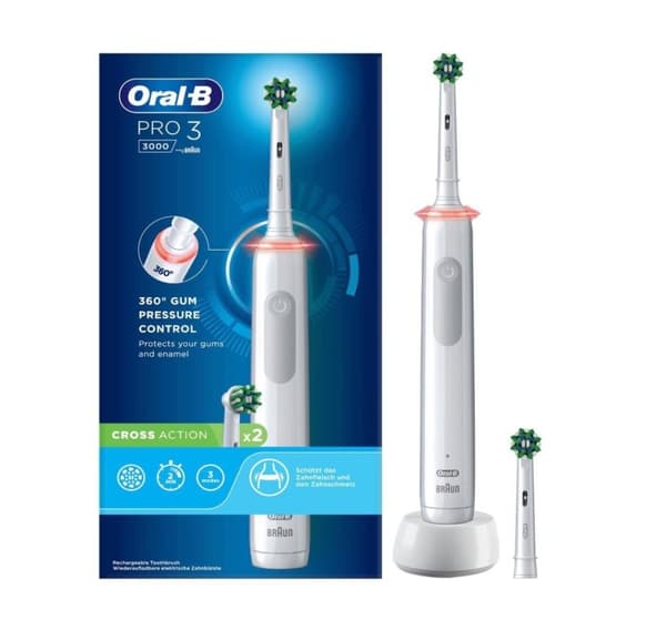 Oral-B, eltandborste, Pro 3 3000 Cross Action