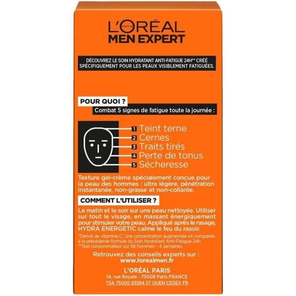 L'Oréal Men Expert Skincare Hydra Energetic Anti-Fatigue Moisturizing Care 5 Actions 50ml