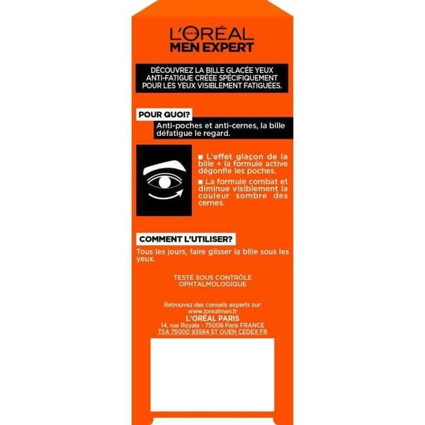L'OREAL Men Expert Skincare Hydra Energetic Anti-Dark Circles Glazed Roll-on - 10 ml