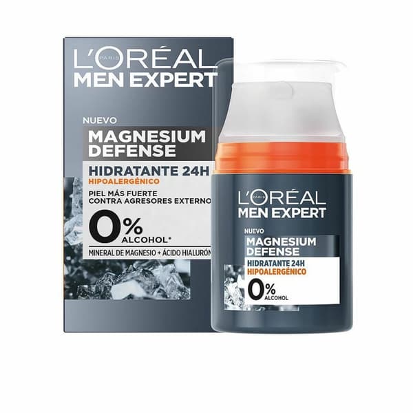 Fuktgivande ansiktskräm L'Oreal Make Up Men Expert Magnesium Defense 24 timmar 50 ml