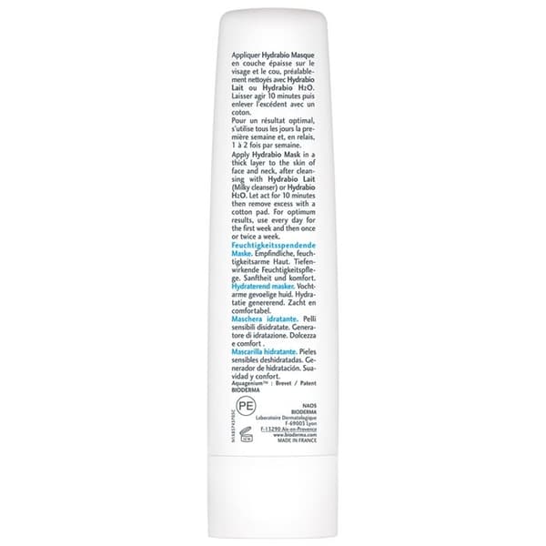Hydrerande Mask - Bioderma - Hydrabio - 75ml - Känslig hud - Utan Parabener