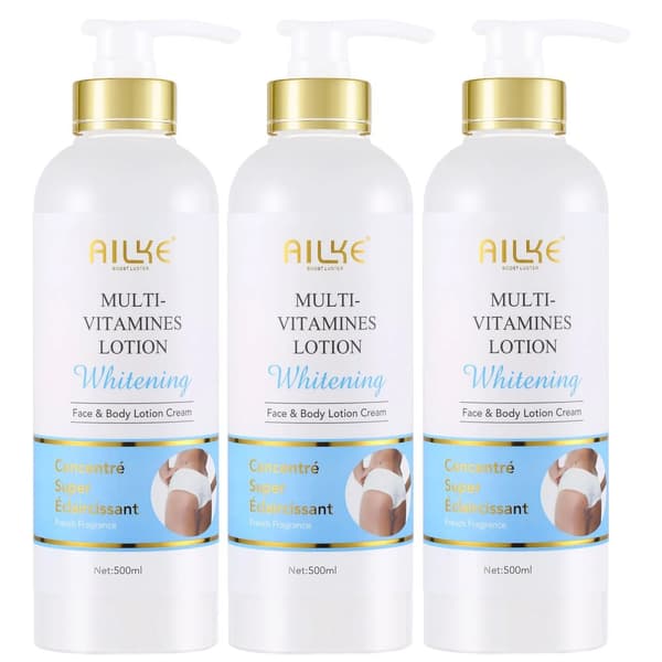 Whitening Body Lotion, Fuktgivande Formel, Borttagning av Mörka Fläckar,3 Flaska Lotion