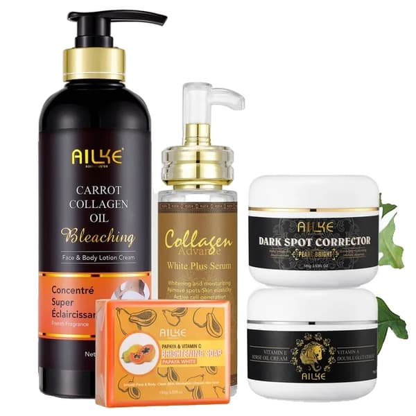 Vitgörande Lotion Kräm, Användning för Ansikte och Kropp, Nicotinamid Glutation, 5 i 1 Set