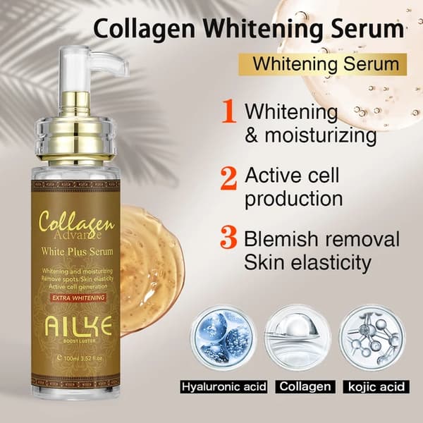 Vitgörande Lotion Kräm, Användning för Ansikte och Kropp, Nicotinamid Glutation, 100 ml serum