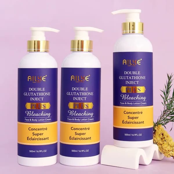 Glutathione Hudvård, Uppljusning, Mörka Fläckkorrigering, Återfuktande, 3 flaskor lotion