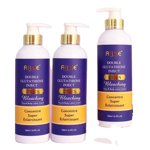 Glutathione Hudvård, Uppljusning, Mörka Fläckkorrigering, Återfuktande, 3 flaskor lotion